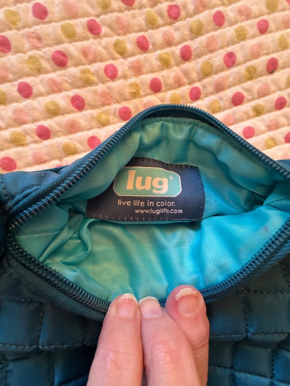 lug Quilted Crossbody Bag in Teal Blue-Great Condition - Picture 8 of 12
